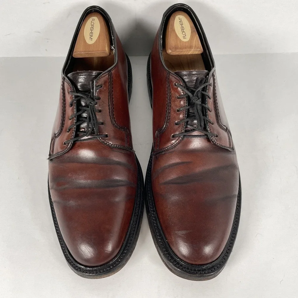 Hanover Derby Mens Size 9 B Brown Shell Cordovan Lace Up Plain Toe Dress Shoes